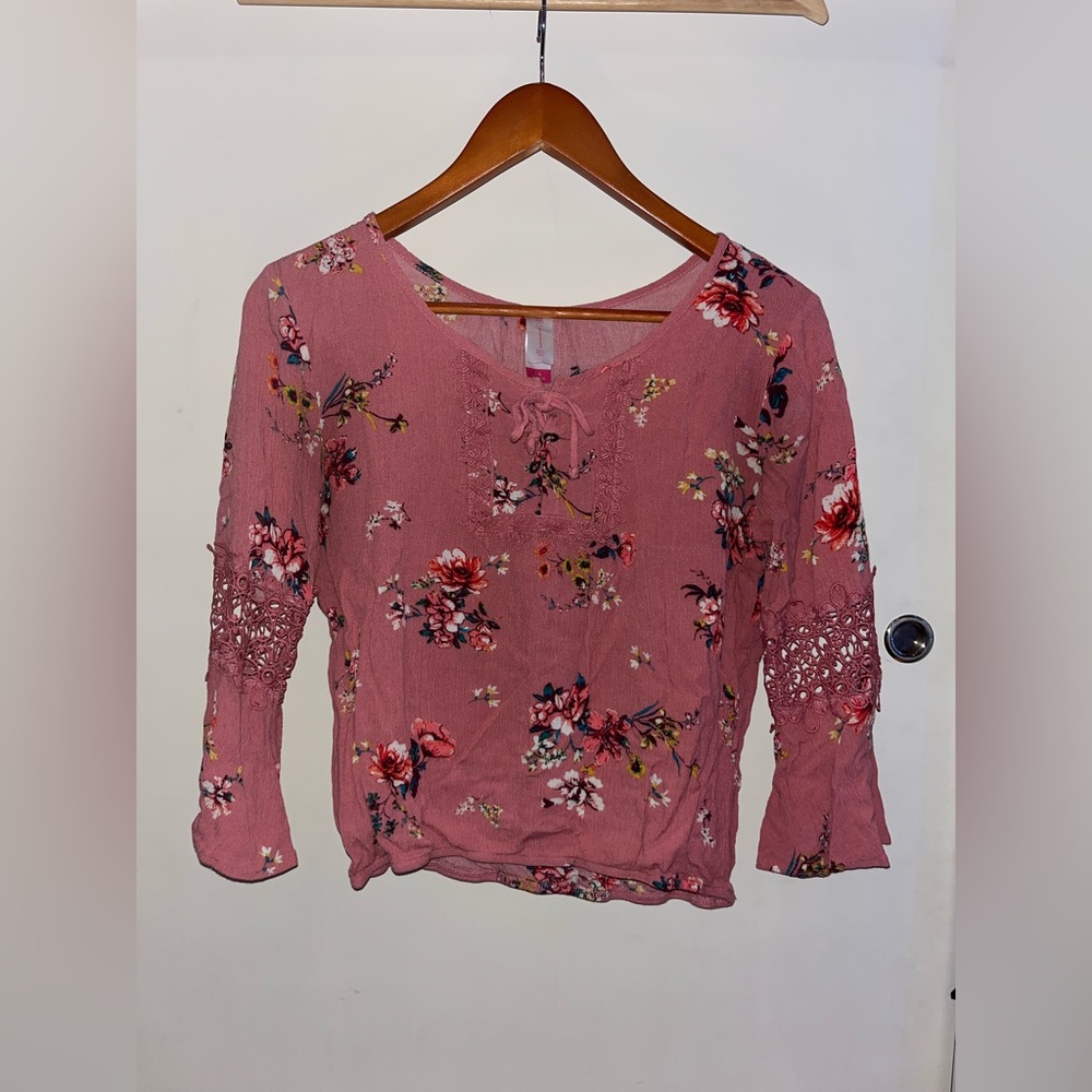 No Boundaries Floral Print Flared Long Sleeves